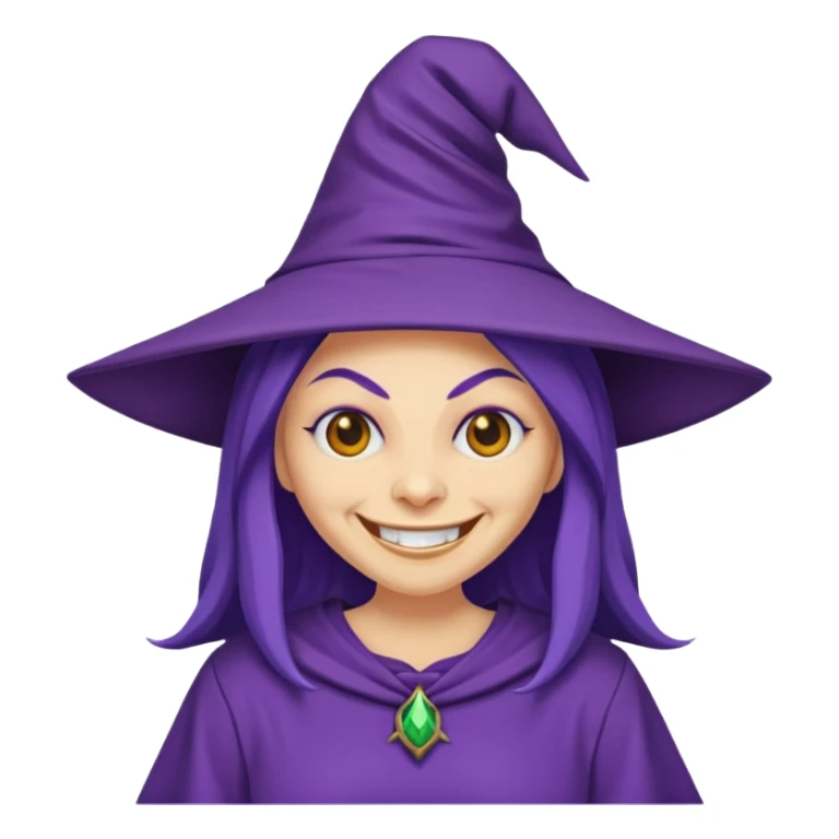 Purple t-shirt with an evil witch on it sticker