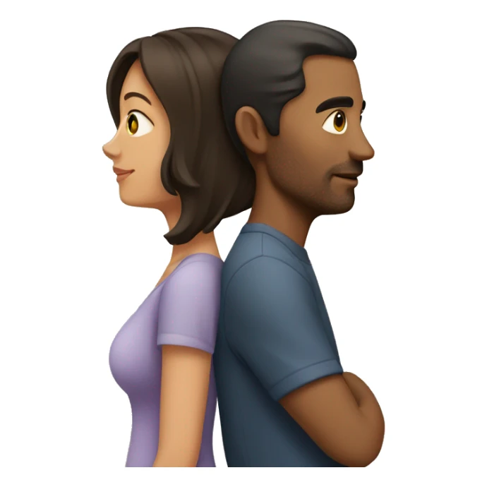 Brunette woman expecting with man sticker