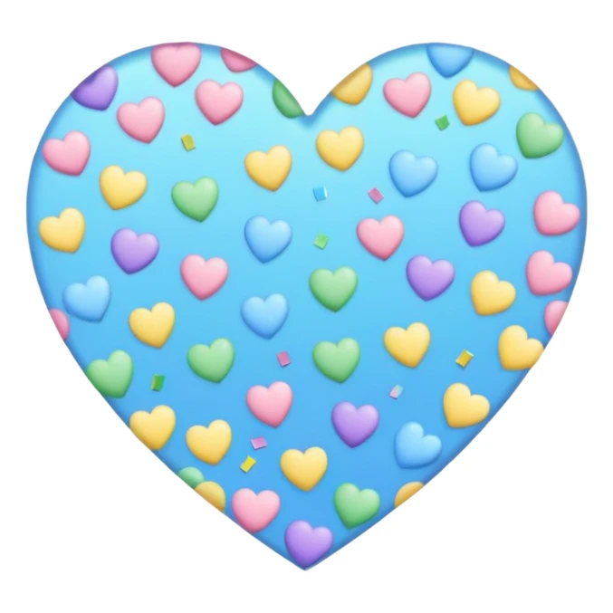 pastel heart with a pastel rainbow confetti sticker