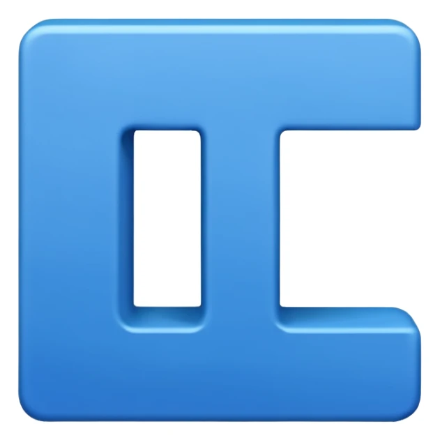 capital letter "L" printed in blue color square shape in center sticker
