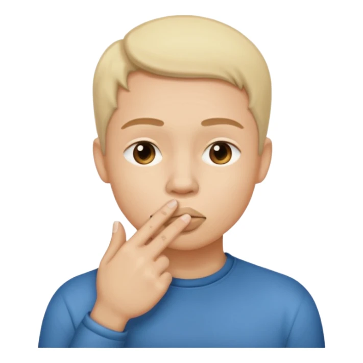 Shush emoji with finger on mouth sticker