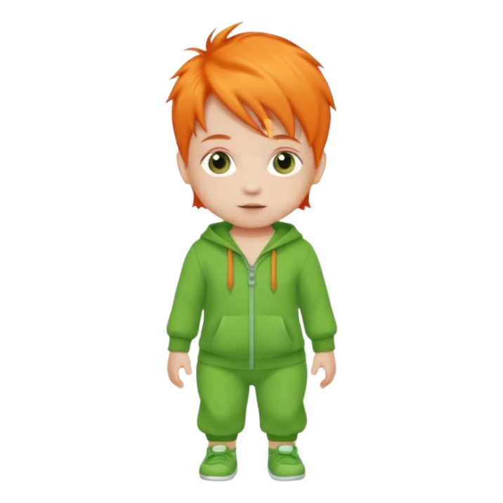 orange hair baby green outfit sticker