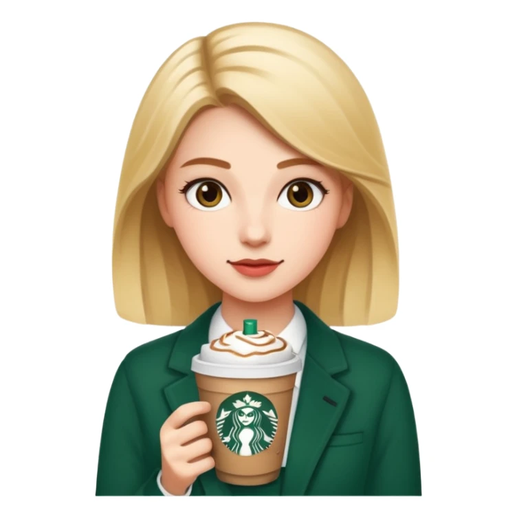 Preppy girl with an Starbucks coffee  sticker