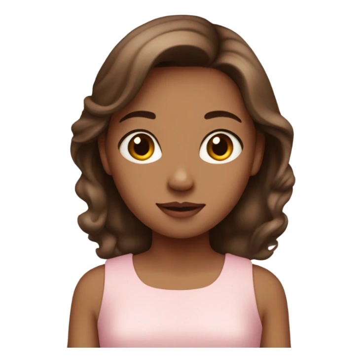 Brown hair girl with pink soft dress sticker