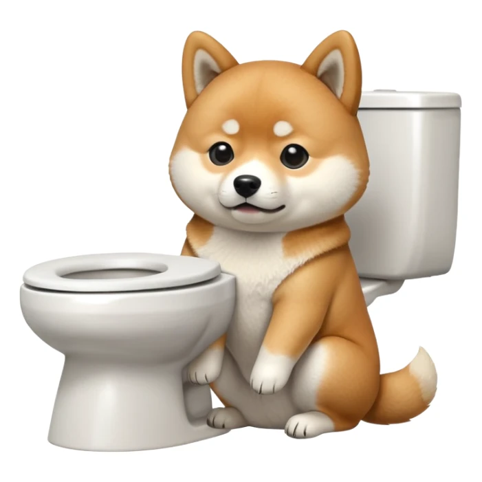 A Shiba Inu sitting on the toilet sticker