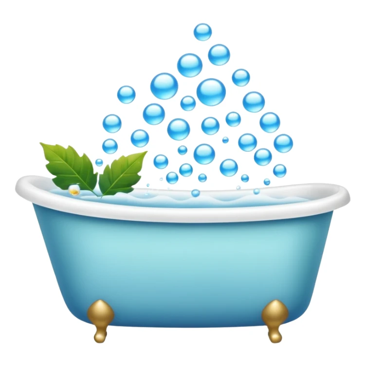 Bathtub with leaves for bubbles and steam  sticker