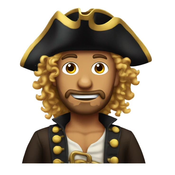 Make a pirate one-piece character with a tanned complexion and curly hair  sticker