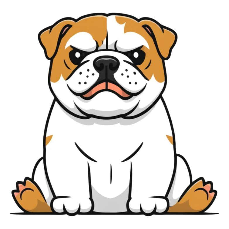 English bulldog waiting sticker