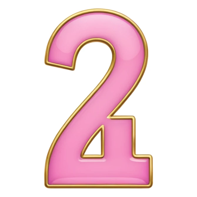 number four in pink and golden  sticker