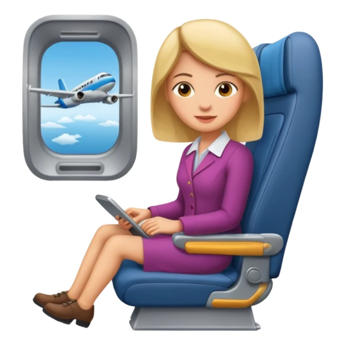woman passanger in plane seat sticker