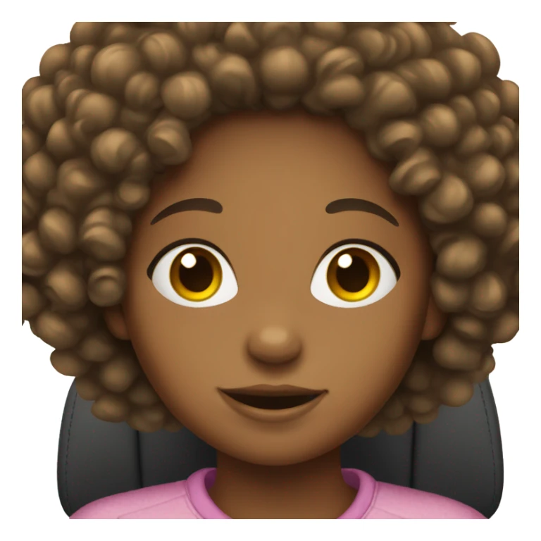 African American girl with curly hair in car sticker
