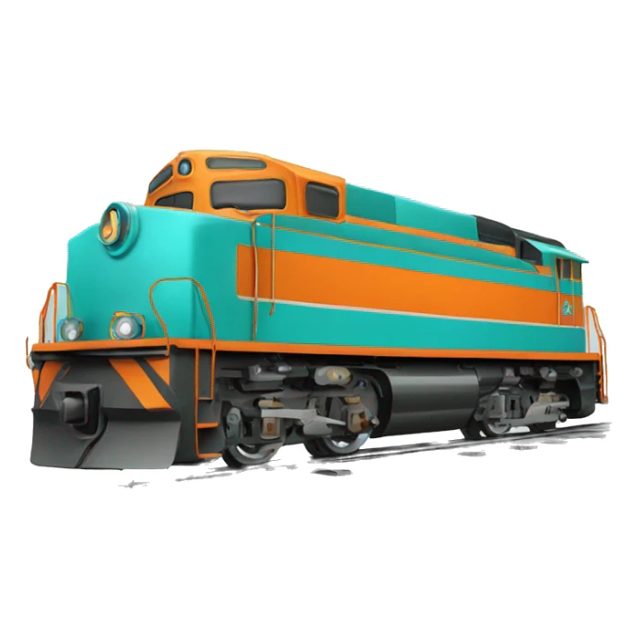 Locomotive turquoise et orange sticker