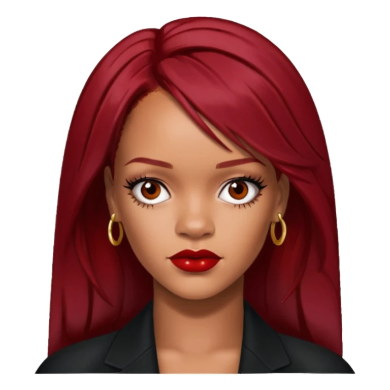 Rihanna with dark red hair sticker