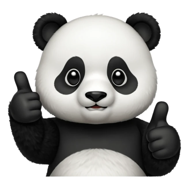 A cute panda emoji giving a thumbs up with '666' text sticker
