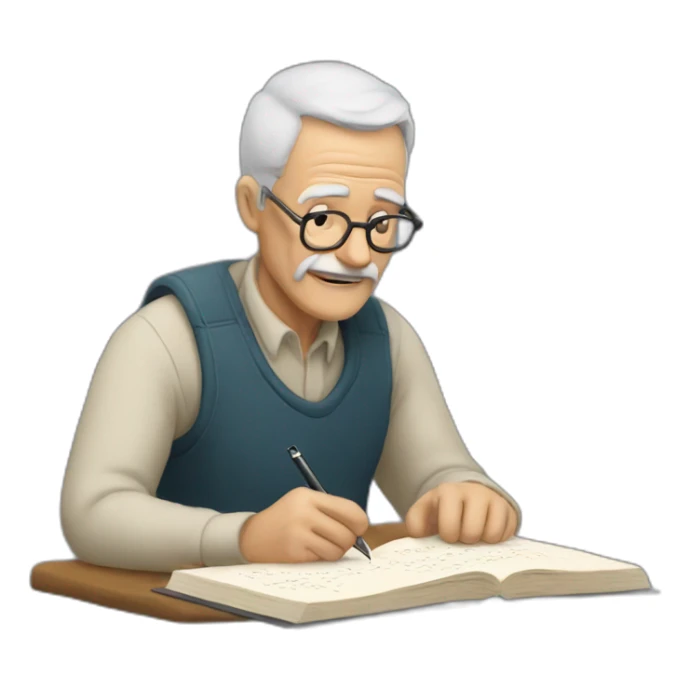 the old man writes to the book sticker