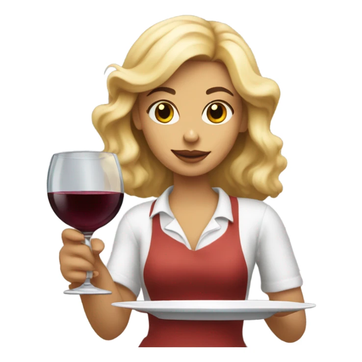 blonde girl with chicken and wine sticker