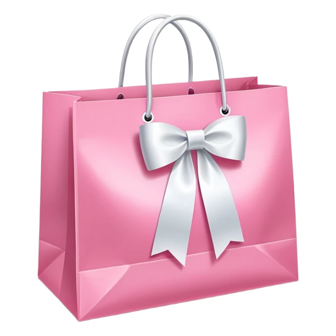 Victoria's Secret pink shopping bag with ribbon sticker