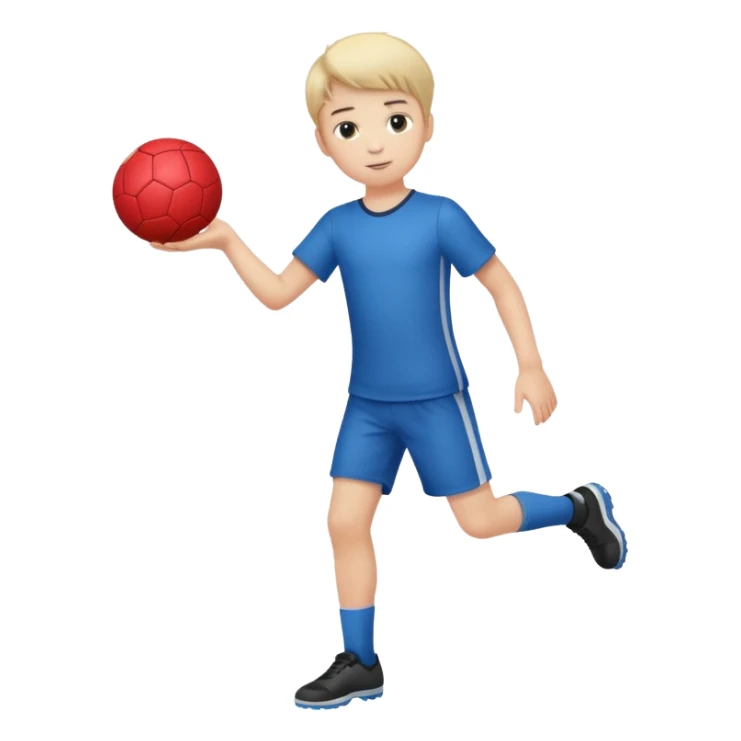 Boy with a ball in his hand full body sticker