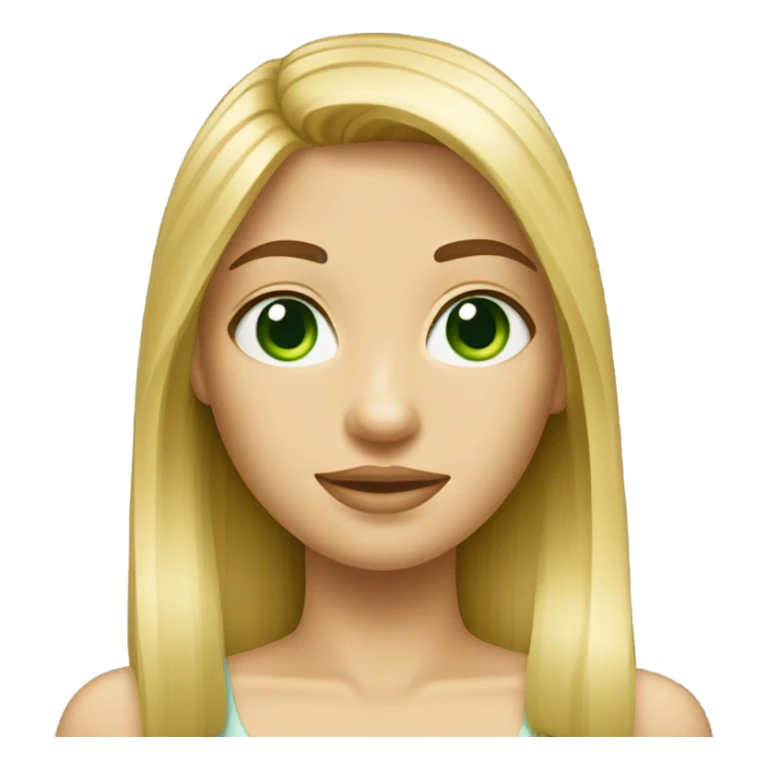 blonde girl straight hair green eyes sticker