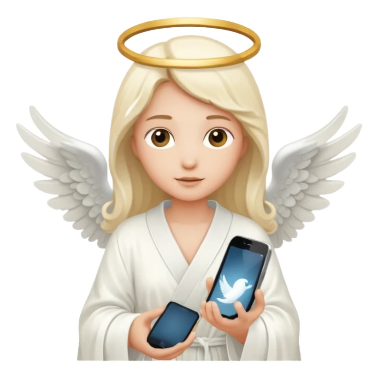 angel with an iPhone sticker