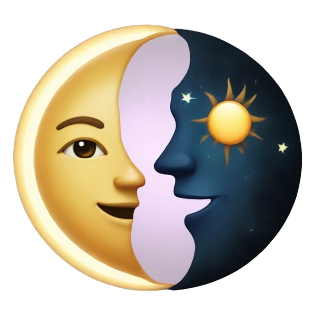 moon and sun next to each other sticker