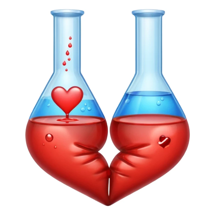 Heart emoji with things of laboratory  separados sticker
