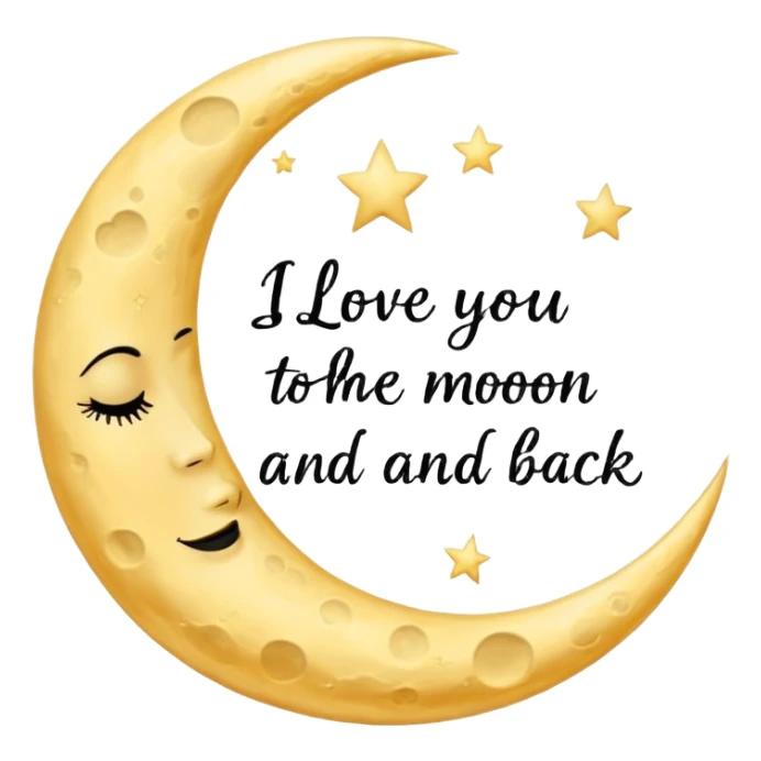 "I love you to the moon and back" exact words?
 sticker