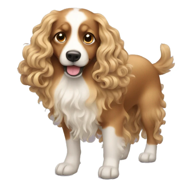 dog with long curly hair sticker