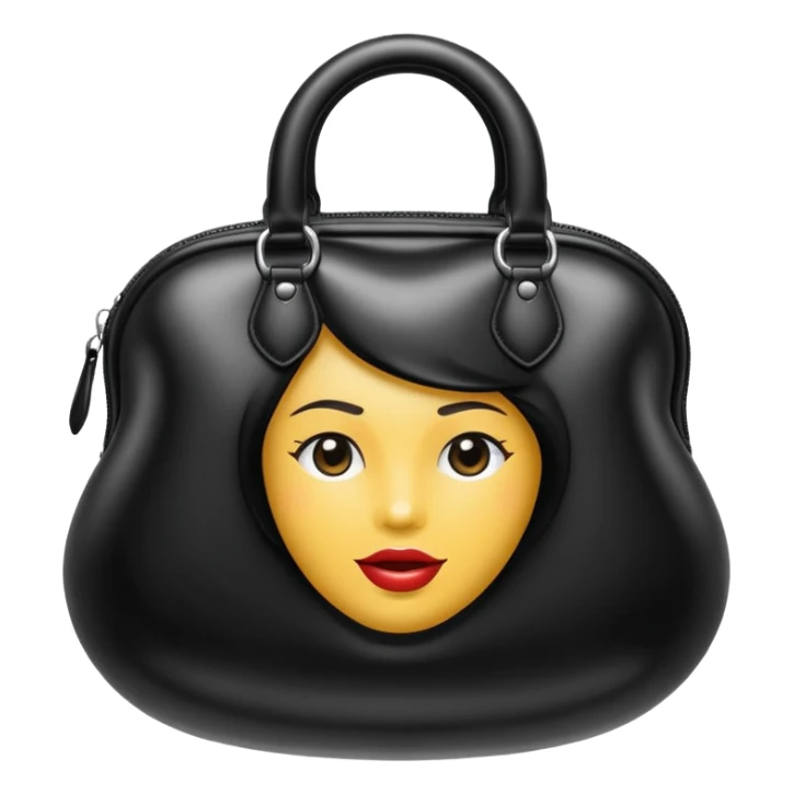 black inflated woman bag sticker