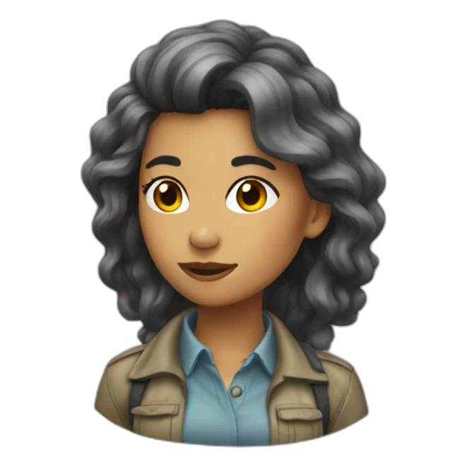 female geologist spooky hair sticker