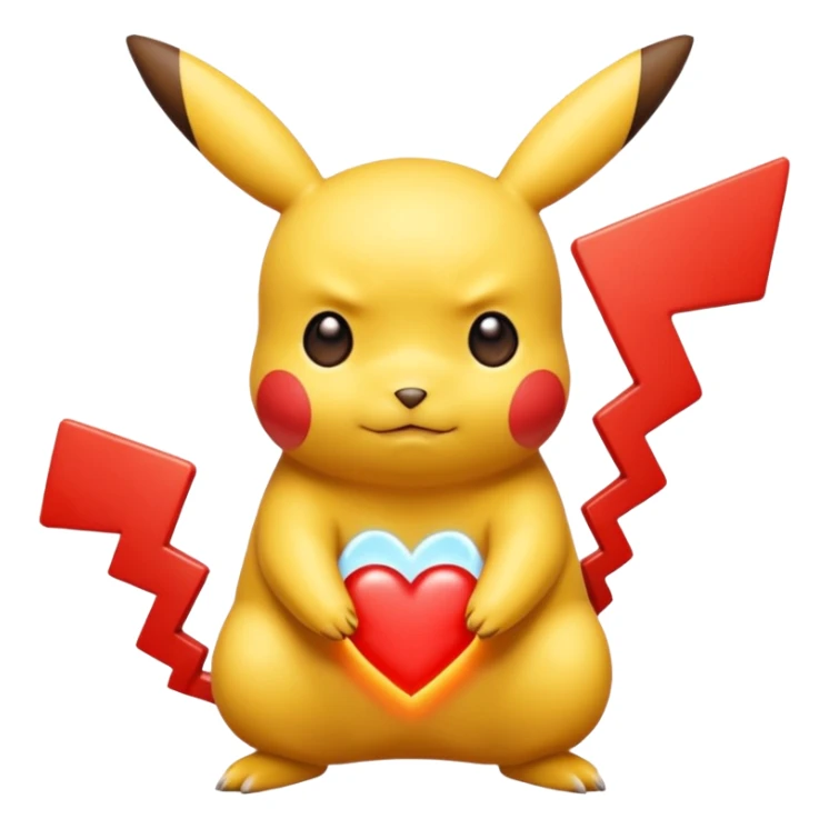 Un Pikachu rouge qui et triste avec des éclairs  sticker