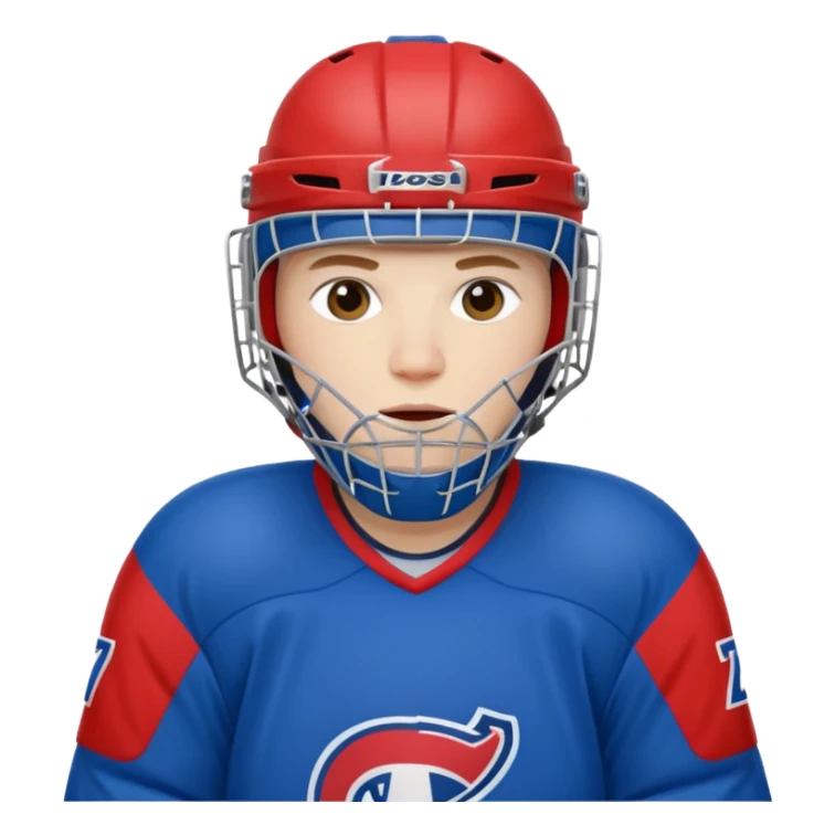 Hockey goalie in red and blue sticker