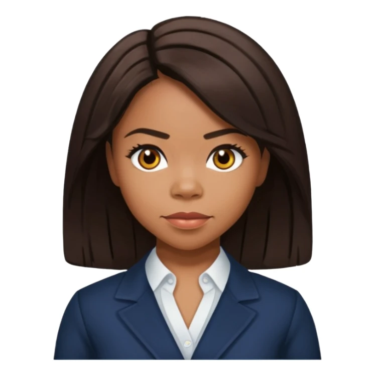 Regina Hall with dark brown hair sticker