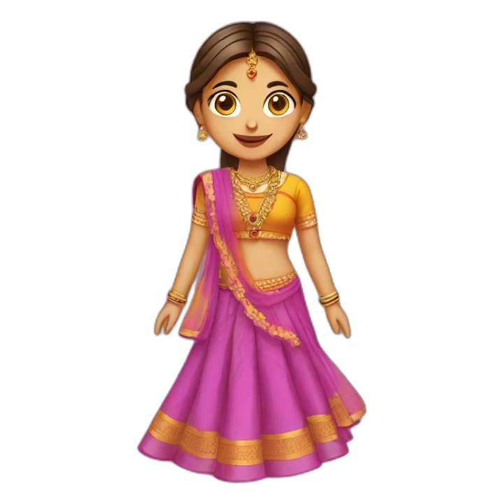 Girl in chaniya choli sticker