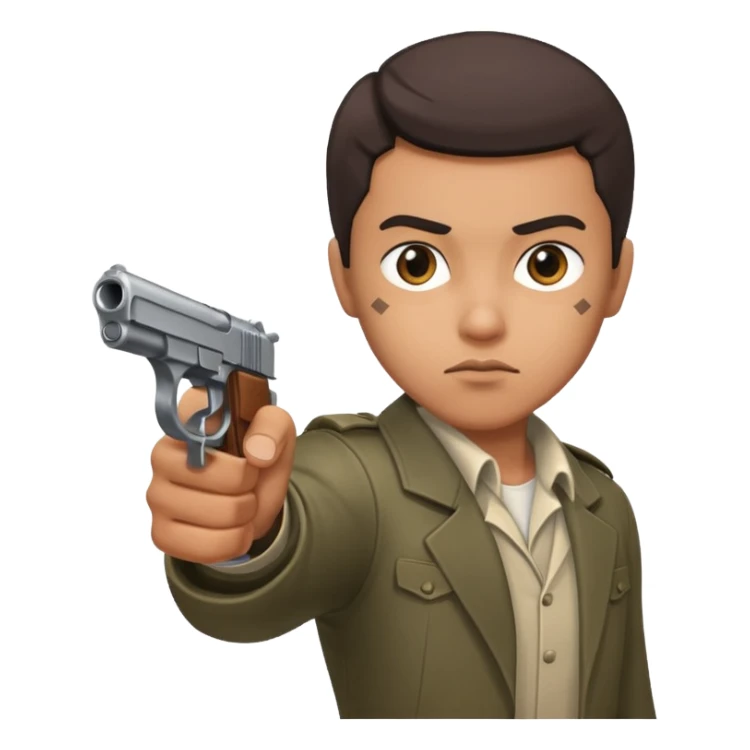 un personne qui tire avec un pistolet  sticker