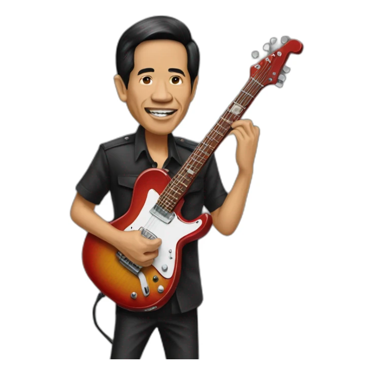 jokowi as guitarist sticker