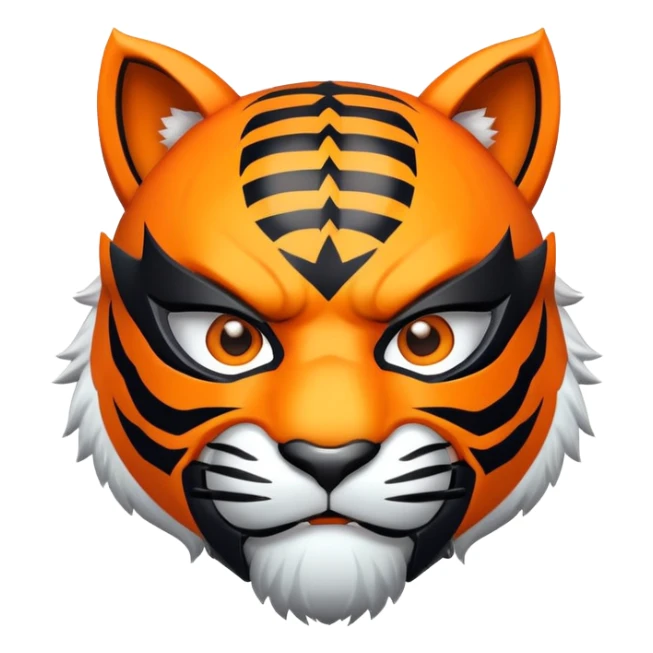 ninja tiger face with mask and shurikens for Twitch emote sticker