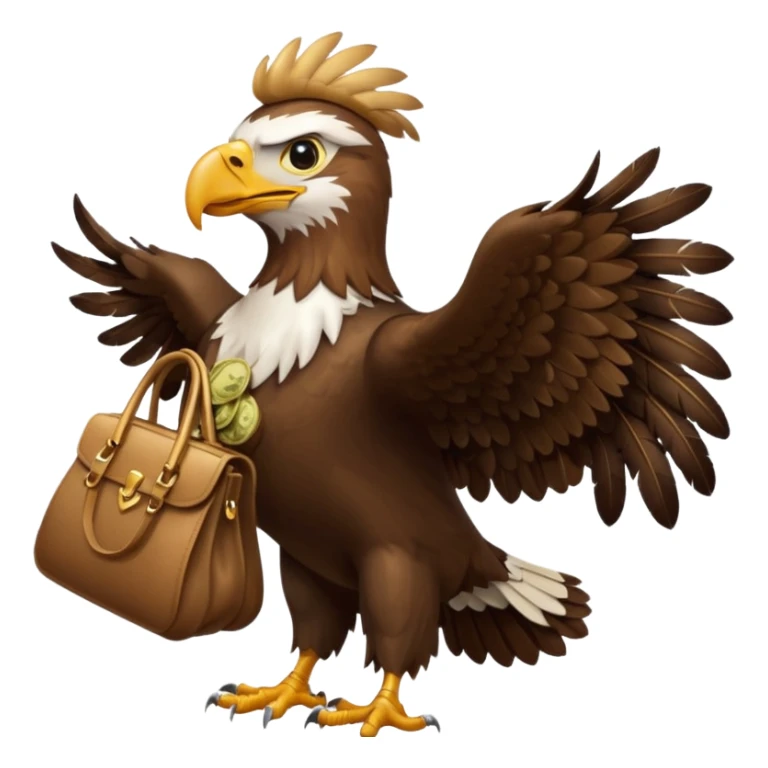 Eagle flying with money bag in his mouth sticker