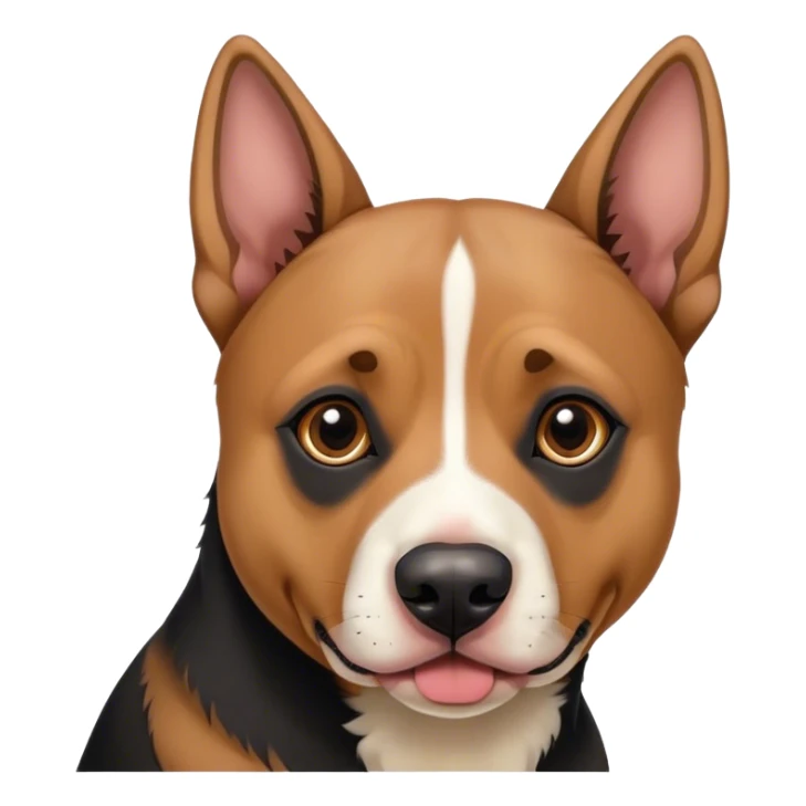 Pit bull/german shepherd mixed dog colored like a German shepherd with floppy ears sticker