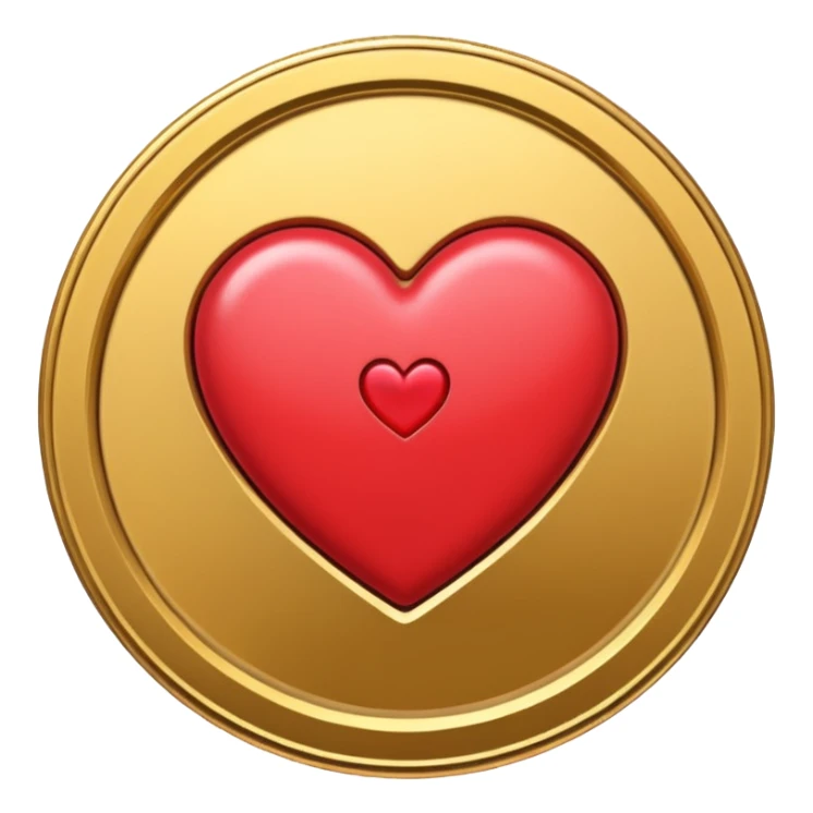 vilet coin with heart sticker