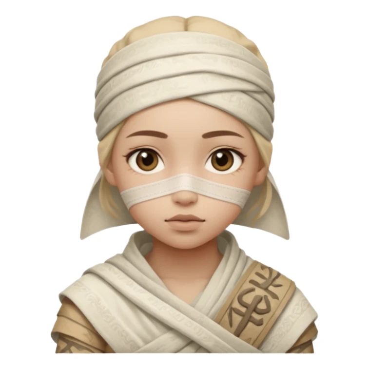 mummy girl with symbols sticker