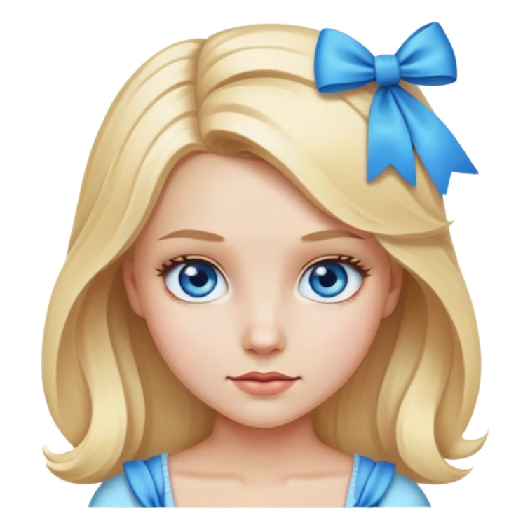 Blonde girl with bow and blue eyes sticker