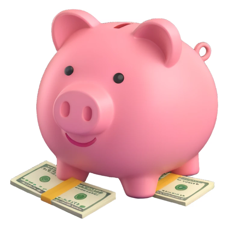 money in a piggy bank sticker