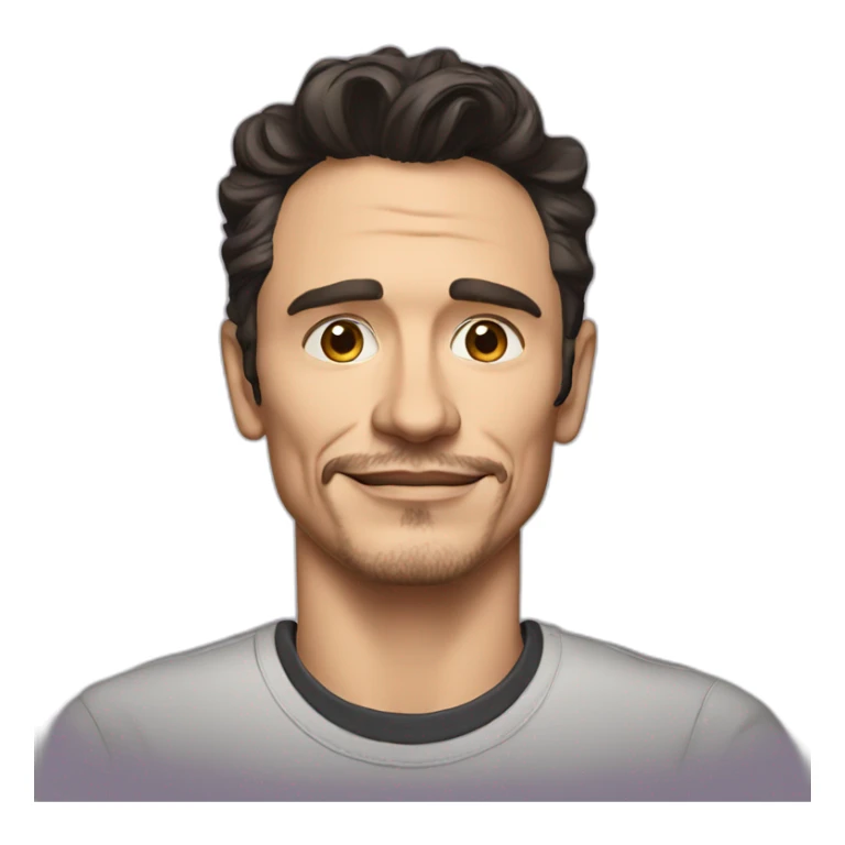 james franco cartoon wearing shirt sticker