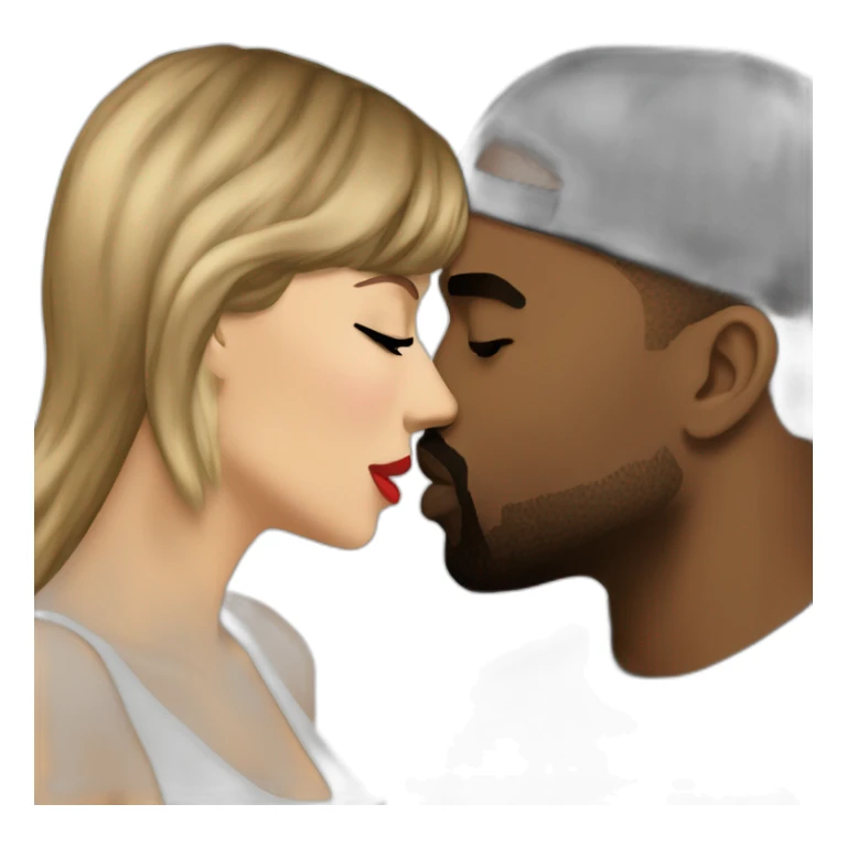 kanye and taylor swift kissing sticker
