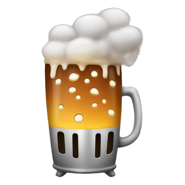 Beer pint in between burger buns steaming off the grill  sticker