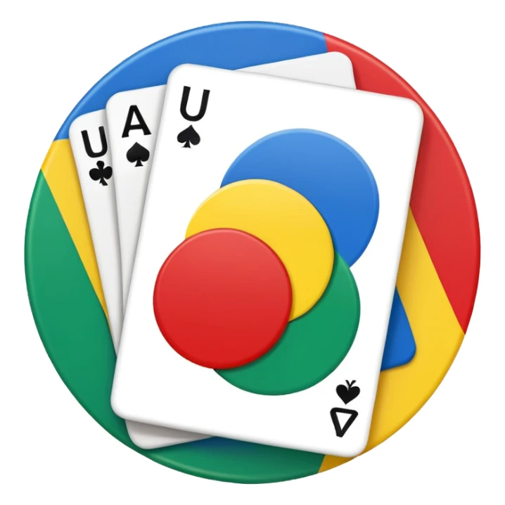 a circle with yellow blue red and green in it such as a uno play card  sticker