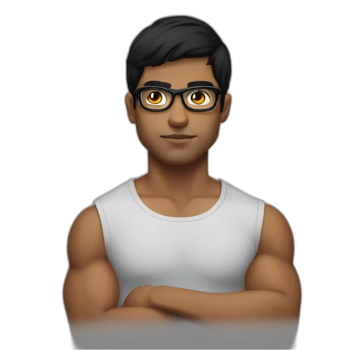 Boy Sri lankan MMA fighter with glases black hair sticker