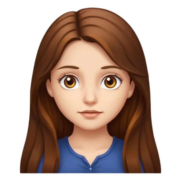 Girl with long brown hair and hazel eyes sticker