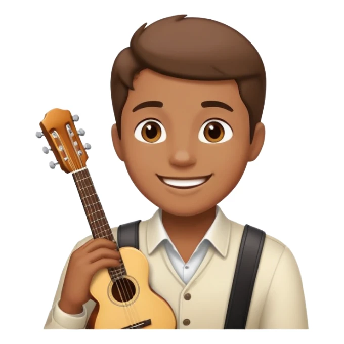 Musician with a confident smile looking up sticker